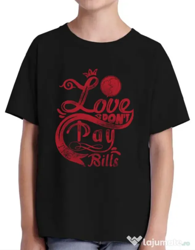 Tricou ADLER copil Love Negru