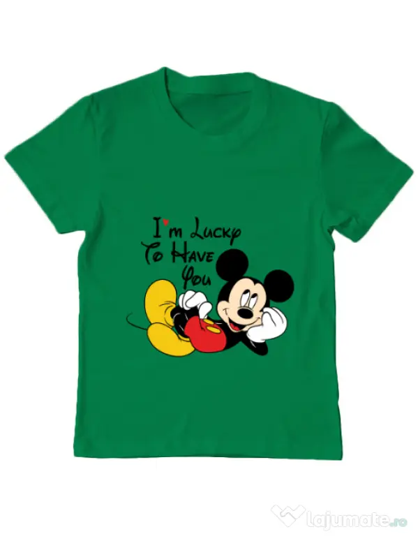 Tricou ADLER copil Lucky to have you Verde mediu