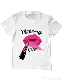 Tricou ADLER copil Make up lover Alb
