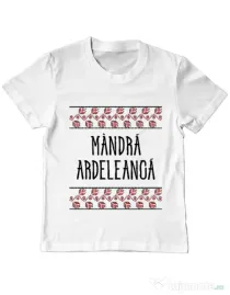 Tricou ADLER copil Mandra ardeleanca Alb