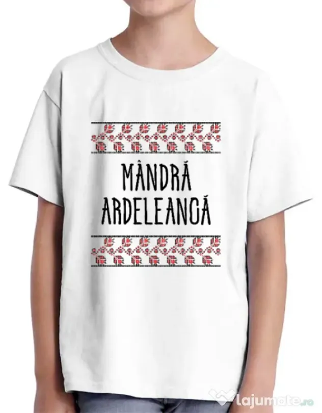 Tricou ADLER copil Mandra ardeleanca Alb
