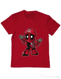 Tricou ADLER copil Mario Deadpool Rosu