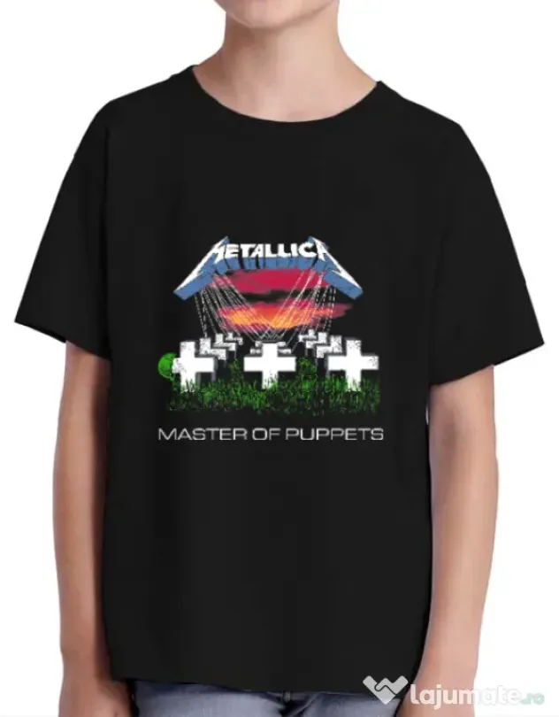 Tricou ADLER copil Master of puppets Negru