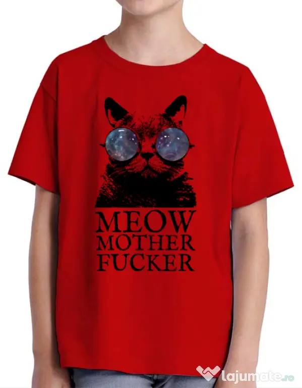 Tricou ADLER copil Meow motherfucker Rosu