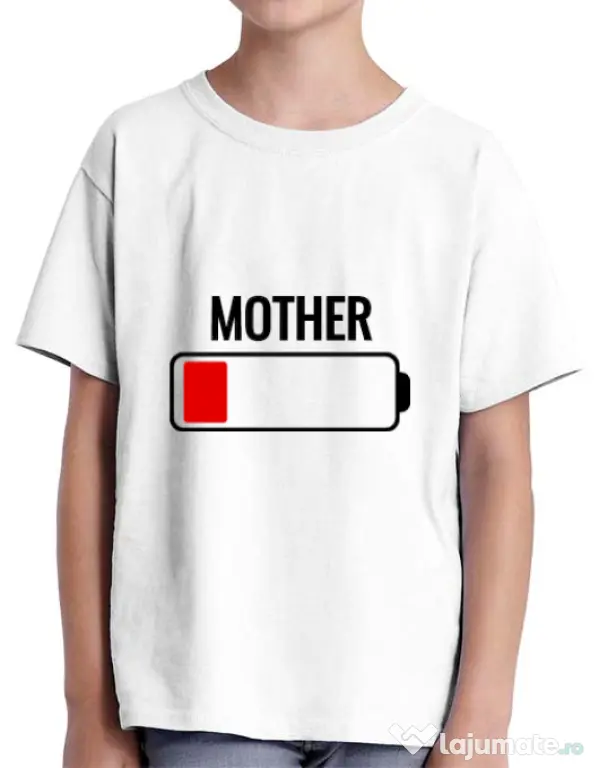 Tricou ADLER copil Mother battery Alb