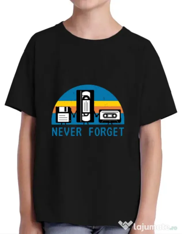 Tricou ADLER copil Never forget Negru