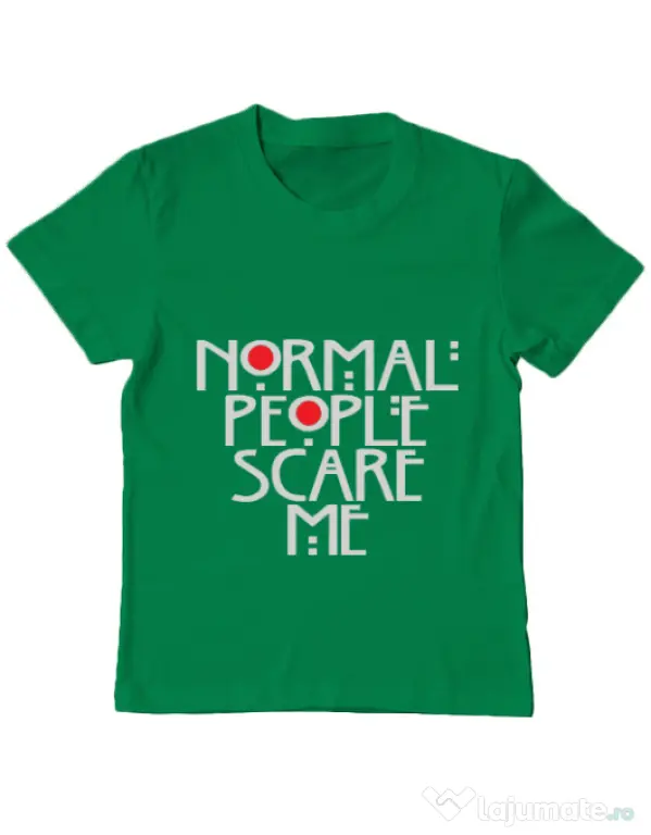 Tricou ADLER copil Normal people scare me Verde mediu