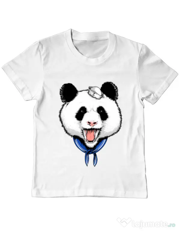 Tricou ADLER copil Panda Sailor Alb