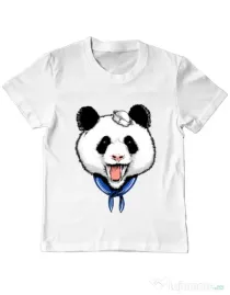 Tricou ADLER copil Panda Sailor Alb