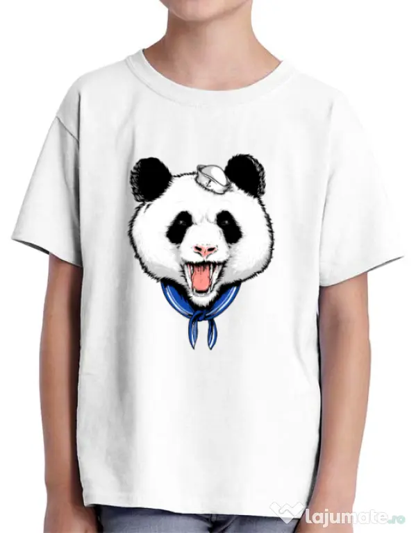 Tricou ADLER copil Panda Sailor Alb