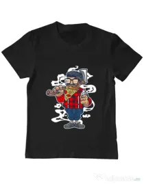 Tricou ADLER copil Pizza Beard Negru