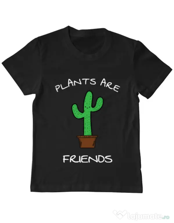 Tricou ADLER copil Plants are friends Negru