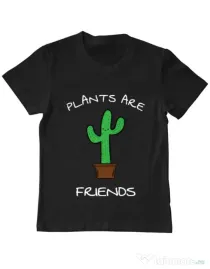 Tricou ADLER copil Plants are friends Negru