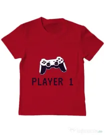 Tricou ADLER copil Player 1 Rosu