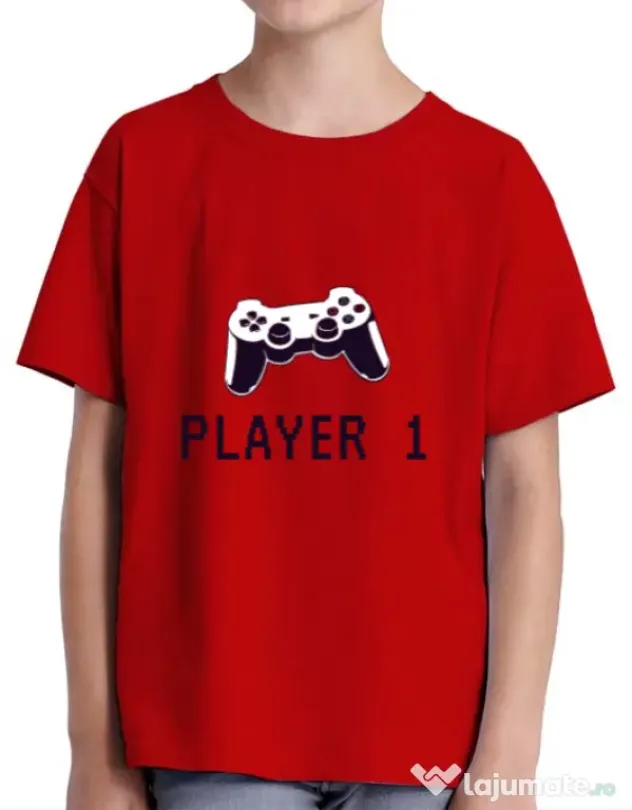 Tricou ADLER copil Player 1 Rosu