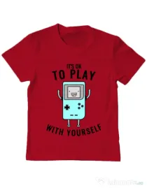 Tricou ADLER copil Playing with yourself Rosu