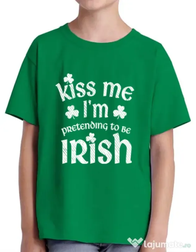 Tricou ADLER copil Pretending to be irish Verde mediu