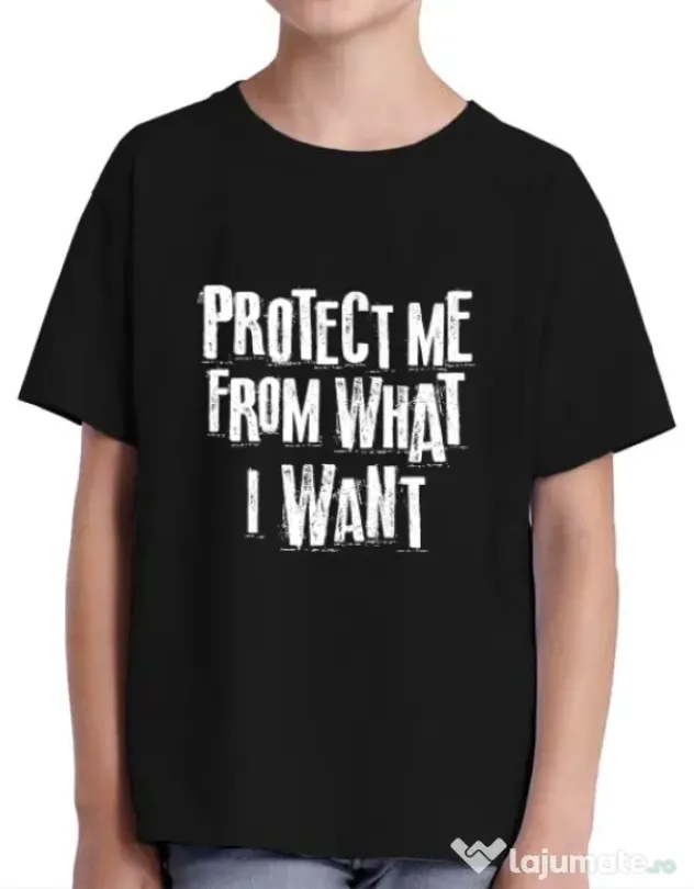 Tricou ADLER copil Protect me Negru