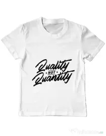 Tricou ADLER copil Quality not quantity Alb