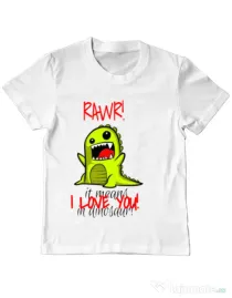 Tricou ADLER copil Rawr Alb