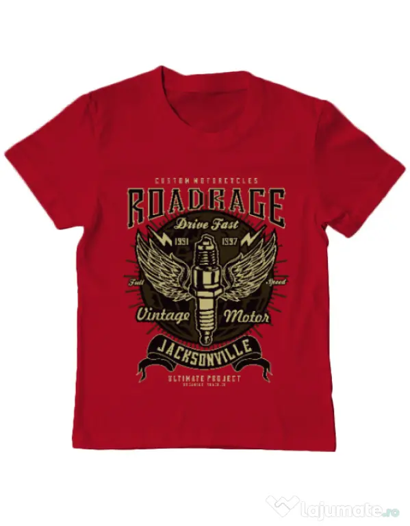 Tricou ADLER copil Road Rage Rosu