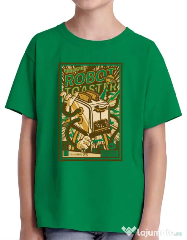 Tricou ADLER copil Robot Toaster Verde mediu
