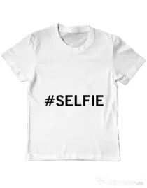 Tricou ADLER copil Selfie Alb