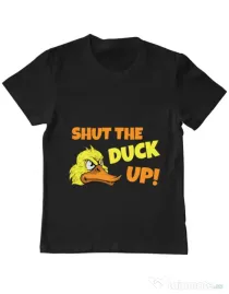Tricou ADLER copil Shut the duck up Negru