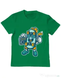 Tricou ADLER copil Skate bastard Verde mediu