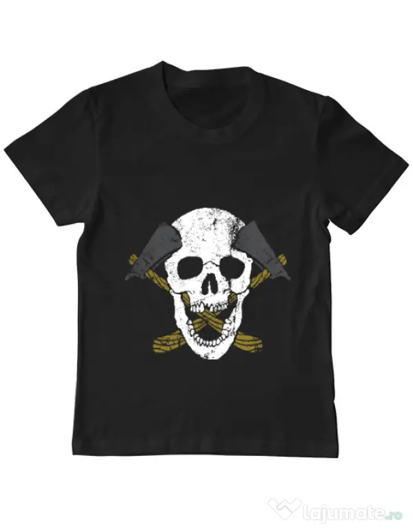 Tricou ADLER copil Skull Axe Negru