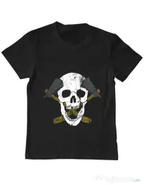 Tricou ADLER copil Skull Axe Negru