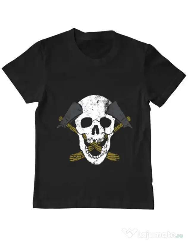 Tricou ADLER copil Skull Axe Negru