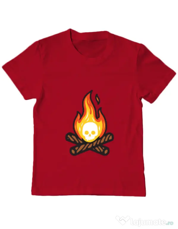 Tricou ADLER copil Skullfire Rosu