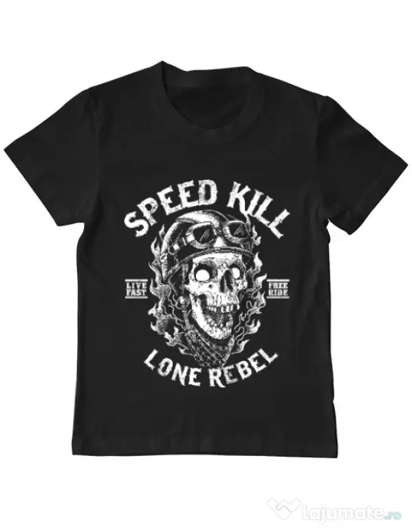 Tricou ADLER copil Speed kill Negru