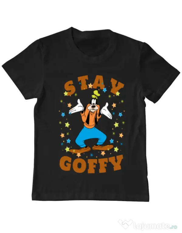 Tricou ADLER copil Stay Goofy Negru