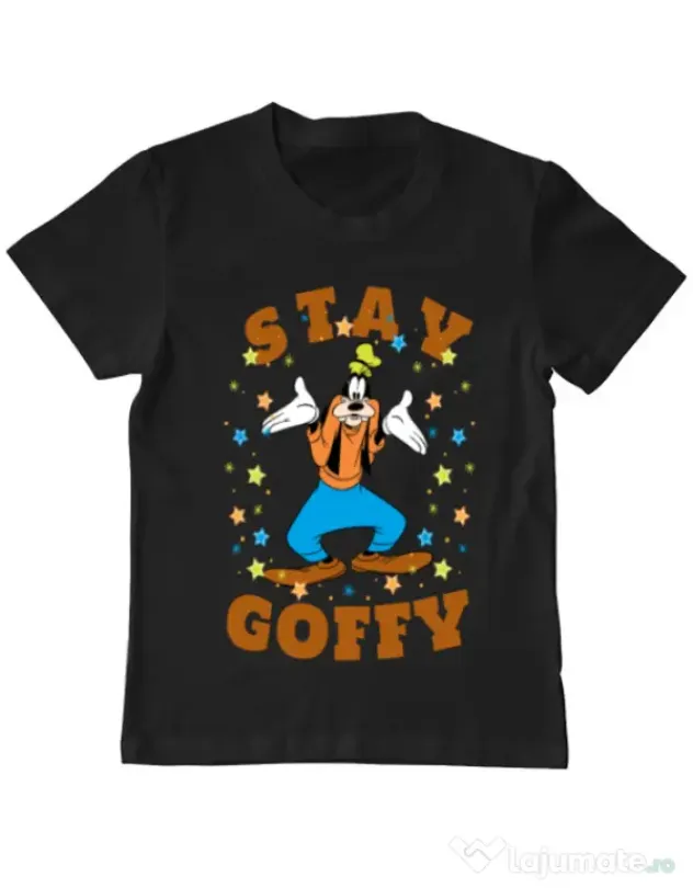 Tricou ADLER copil Stay Goofy Negru