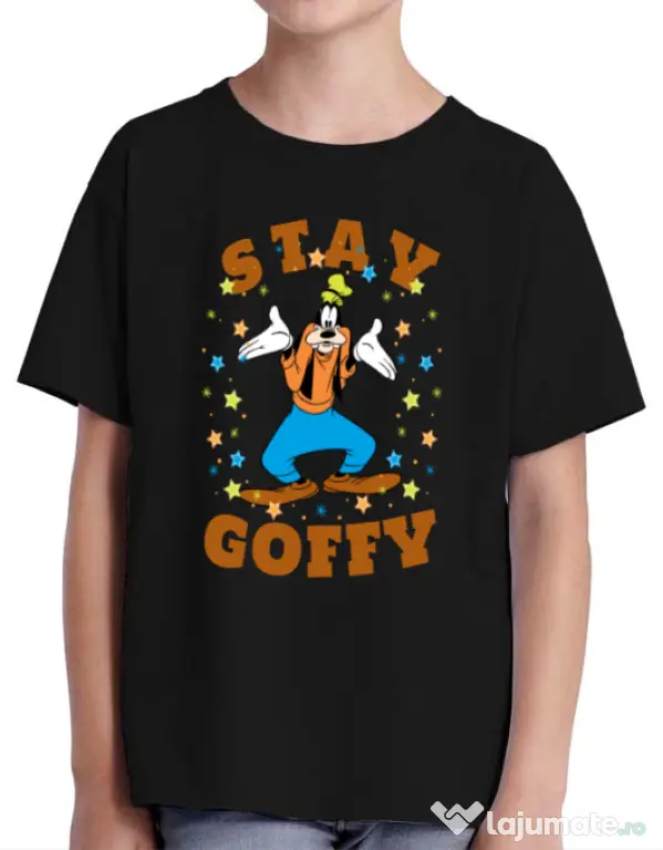 Tricou ADLER copil Stay Goofy Negru