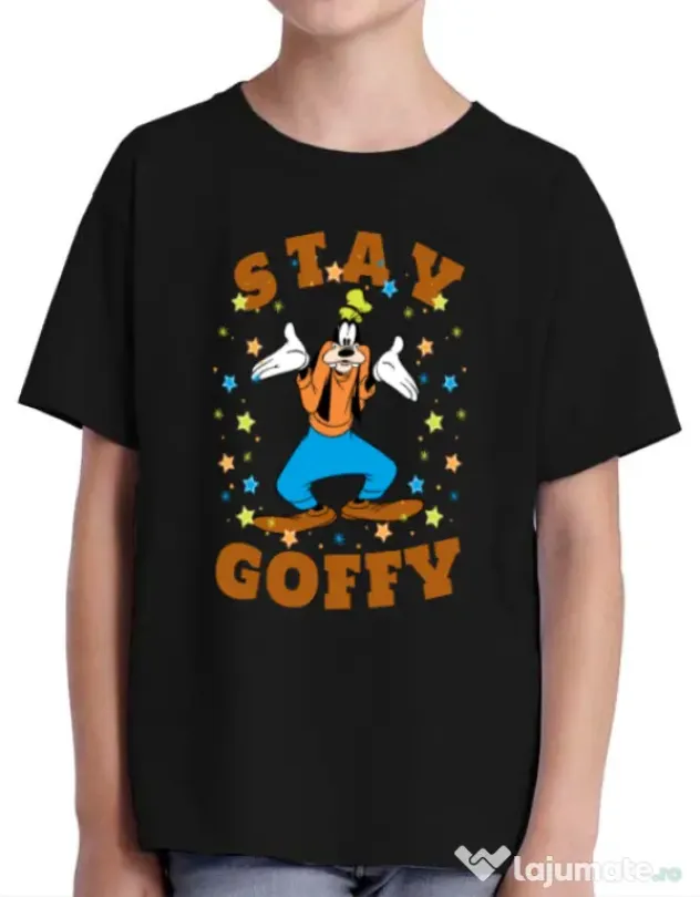 Tricou ADLER copil Stay Goofy Negru