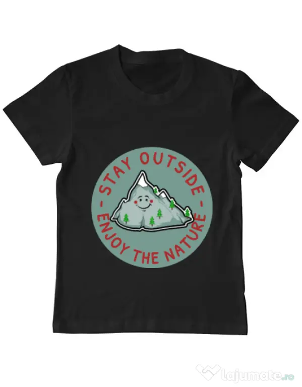 Tricou ADLER copil Stay outside Negru
