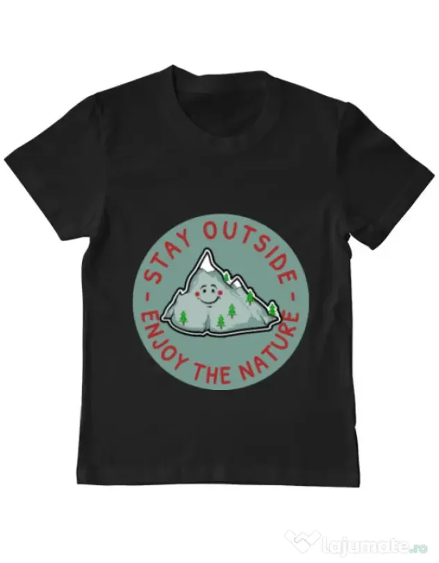 Tricou ADLER copil Stay outside Negru