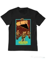 Tricou ADLER copil Stranger pizza Negru