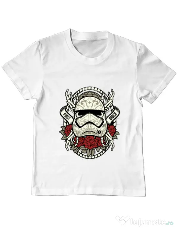Tricou ADLER copil Sugar Skull Trooper Alb