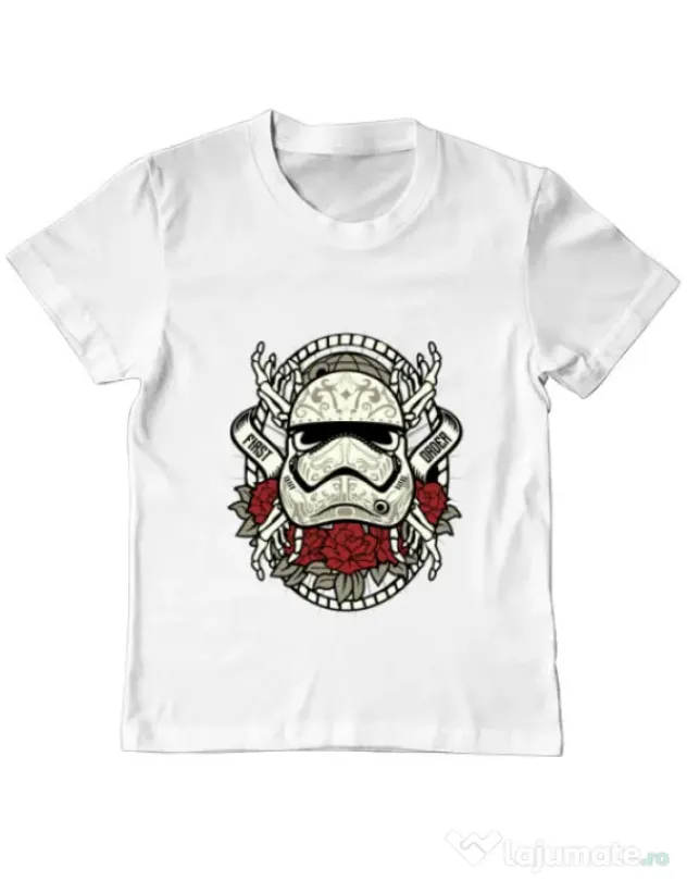Tricou ADLER copil Sugar Skull Trooper Alb