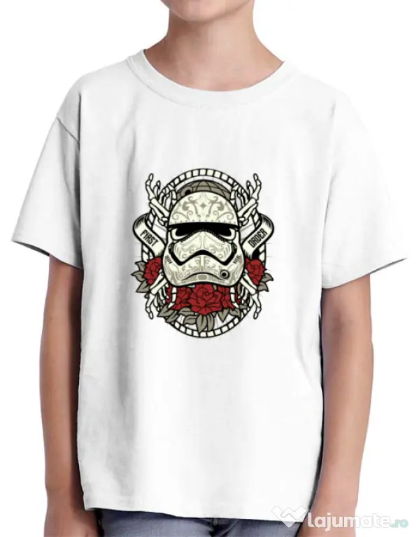Tricou ADLER copil Sugar Skull Trooper Alb