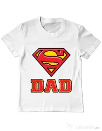 Tricou ADLER copil Super Dad Alb