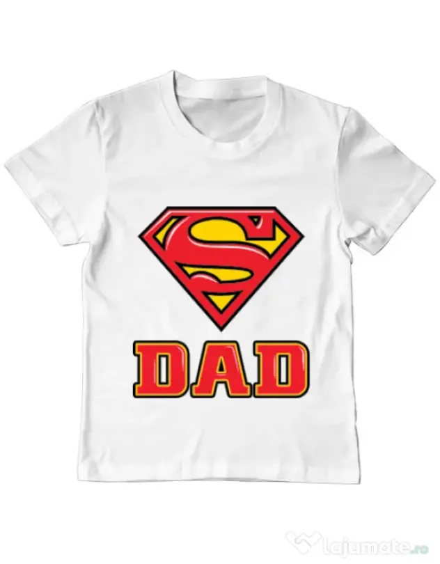 Tricou ADLER copil Super Dad Alb