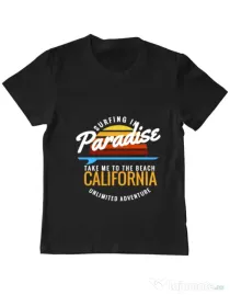 Tricou ADLER copil Surfing in paradise Negru