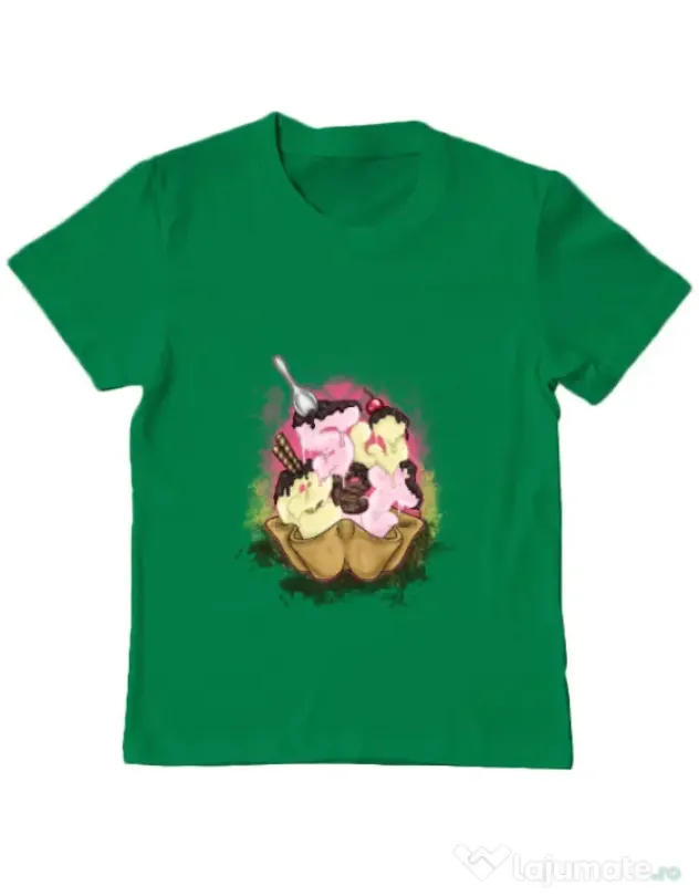 Tricou ADLER copil sweet ice cream lettering Verde mediu