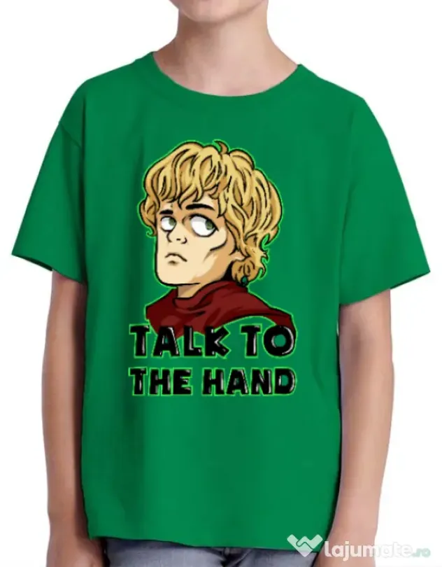 Tricou ADLER copil Talk to the hand Verde mediu