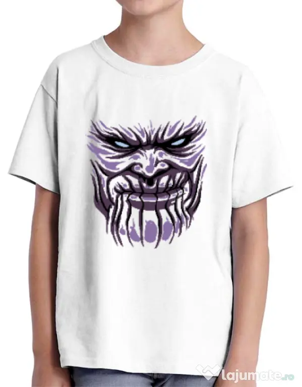 Tricou ADLER copil Thanos mask Alb